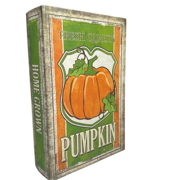 Fall Rustic Pumpkin Decorative Box/Book Decor Box Farmhouse Country 13”x8.5” - Picture 1 of 7